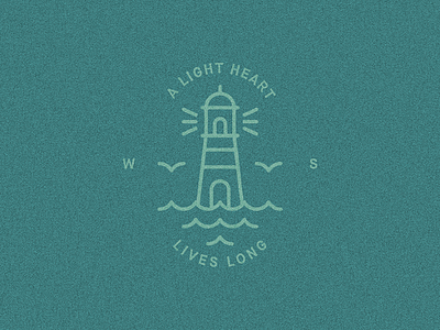 "A light heart lives long" — William Shakespeare badge draft illustration lighthouse logo quote symbol william shakespeare