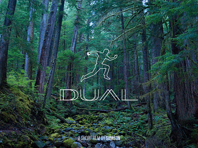 DUAL Key Art film key art logo poster run silhouette sprint typography