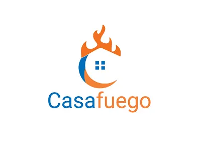 Real Estate & Mortgage casafuego logo brand buying casafuego estate fun home house identity logo mortgage real