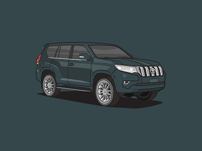 TOYOTA PRADO adobe car carillustration illustration illustrationoftheday illustrator landcruiser prado supercar suvs toyota vector