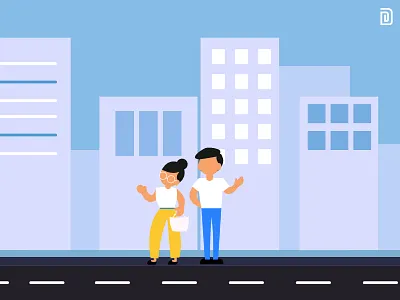 Say hello :) busyday characters illustration morning