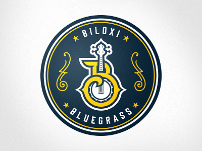 Biloxi Bluegrass Alt Mark b banjo biloxi bluegrass brand branding hockey logo monogram sphl sports sports logo