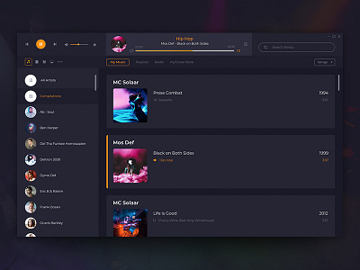 Music App app desktop fluent music player singer ui ux