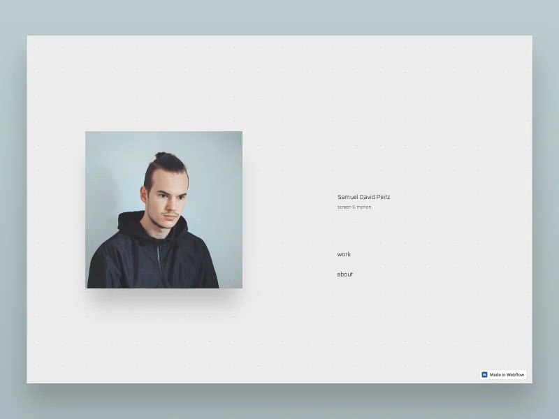 Personal Website animation gif minimal modern portfolio sketch ui ux webflow website