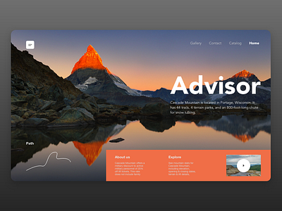 Landing concept design landing mountain ui ux web