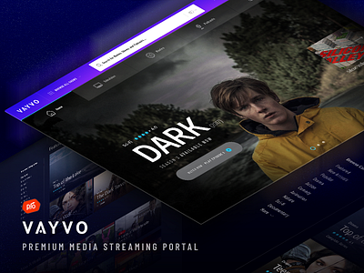 Vayvo - Premium Media Streaming Portal homepage index landing template theme ui video web website