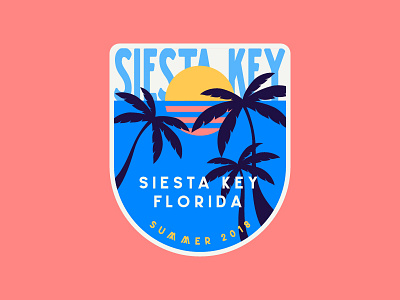 Badge 02 badge florida illustration logo logo badge palm tree patch summer sunset