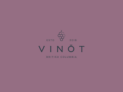 Vinōt dining grapes grapevine linear logo logo design pinot purple purple logo restaurant icon restaurant logo sans serif typography vineyard wine wine cellar wine glass wine logo winery