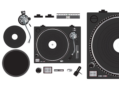 Turntable taken apart black dj parts turntable vintage vinyl