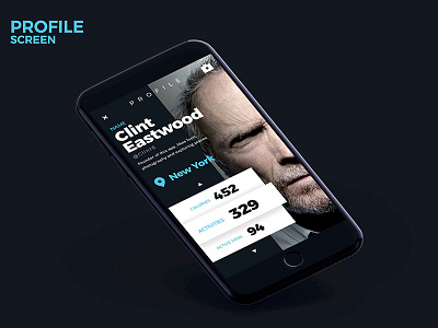 Profile screen mobile application ui ux