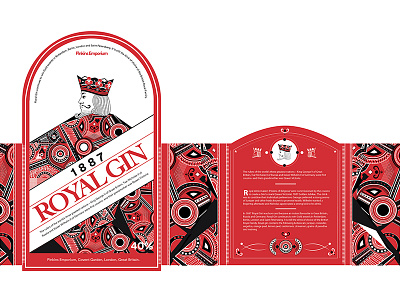 Gin Packaging Design abstract design geometric gin king label packaging