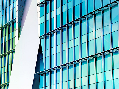 Reflections blue building chennai glass illustration minimal pastal perspective shadow tall window