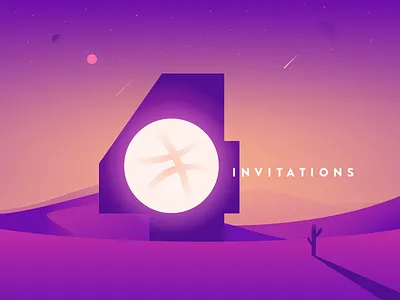 4 invitations creative desert design dribbble four galaxy illustration invitation invite invites night