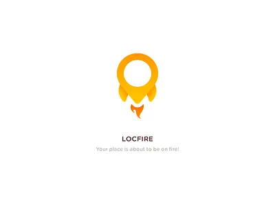 Locfire Logo app icon brand branding design fire icon location logo rocket sign