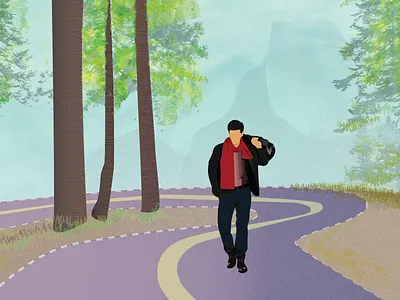 Everyday Wanderer digital art illustration nature travel vector