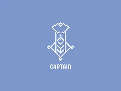 Captain Logo - Day 22 captain clean geometry leader line logo man outline pirate sailor ship voyage