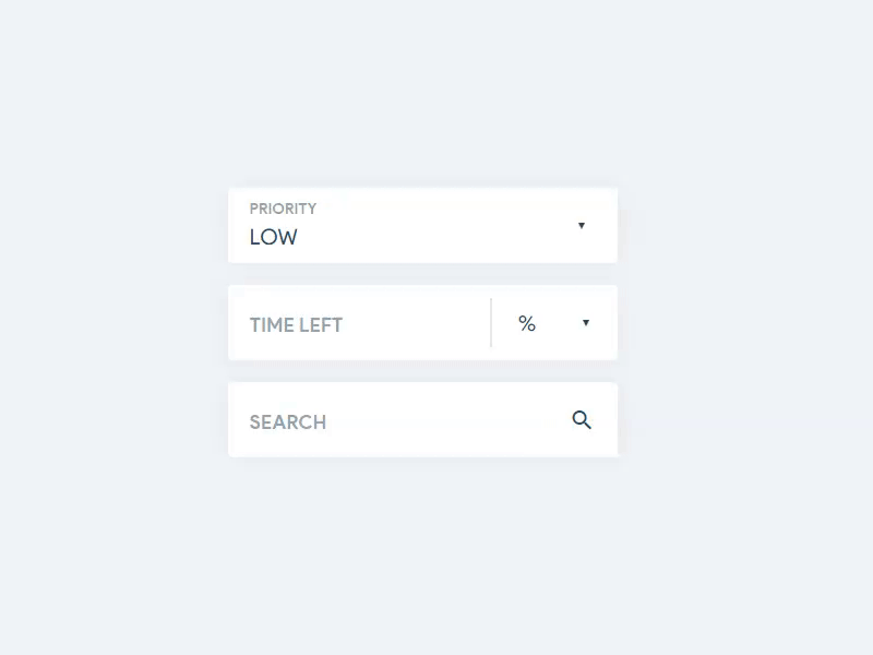 Fancy Filter Fields animation design fields filter flat input material minimal sort web