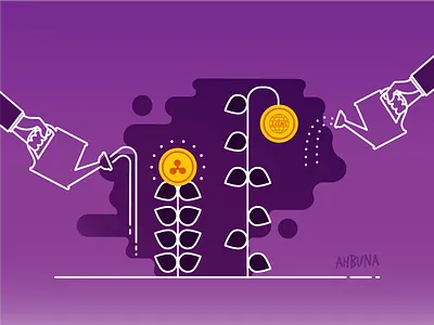 Ripple global payment market | The Ken animation art bitcoin coin cryptocurrency doodles finance gold illustrate india journalism ripple