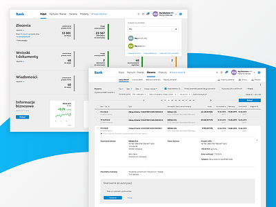 Banking dashboard finance transactions list ui design