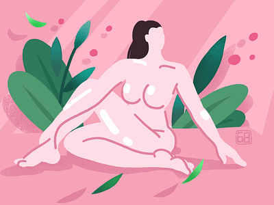 68 illustration stretch girl yoga