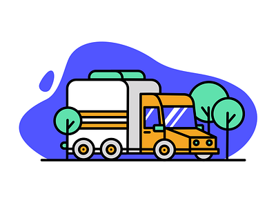 Truck Illustration app design icon landing mobile onboarding road ui ux