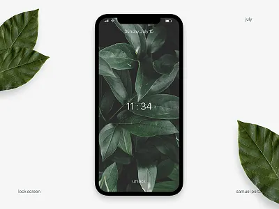 Lock Screen app future iphonex minimal mobile phone ui ux