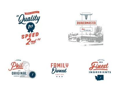 Burgermaster Elements 50s brand burger cow fast food logo steer