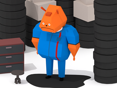 Glottis From Grim Fandango 3d glottis grim fandango illustration low poly lowpoly