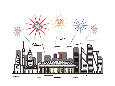 Moscow Skyline | Fifa World Cup adobe illustrator adobe indesign adobe photoshop city skylines croatia fifa france graphic design sport world cup