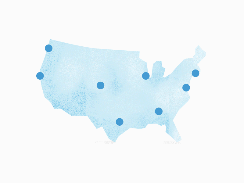 Logo Animation for Thumbtack ae after effects america blue build up circles cities custom dynamics flawless logo animation thumbtack us map