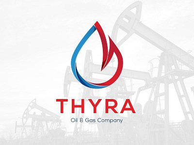 Thyra logo gas logo logo oil logo red blue