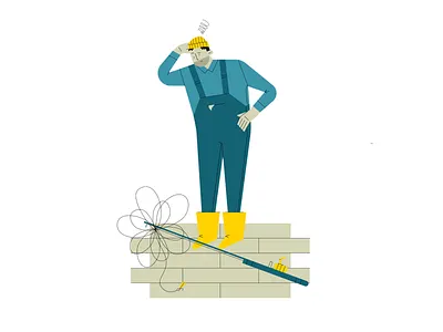 Fisher 2d affinity blue designer fisher illustration vector yellow