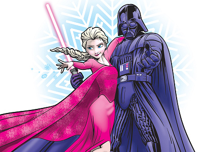 Elsa N Vader Dribble darth vader vader elsa fan art frozen