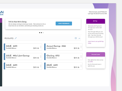 UI - tiles app design color gradient dashboard finance minimal purple shadow ui web app