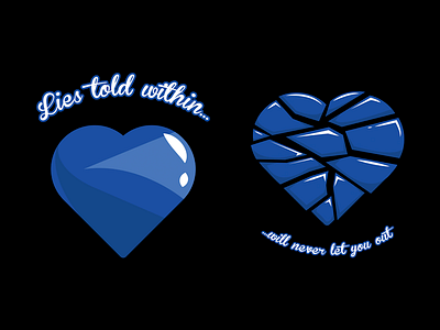 Lies Told Within... band blue cracked gem heart jewel merch shattered shirt design