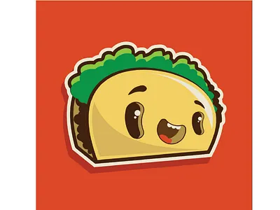 Tacos face food illustration tacos vector