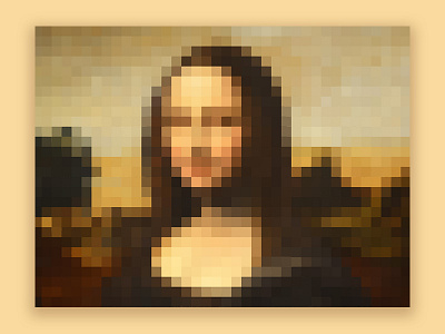 Pixelated Mona Lisa art classic design experimenting inspiration pixelated