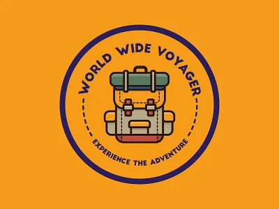 Backpacker Badge adventure badge hiking icons illustration outline travel