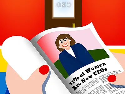 Normalize Women In the Office By Making Them CEO 2d color creative digital doodle editorial fun graphic design illustration illustrator vector women