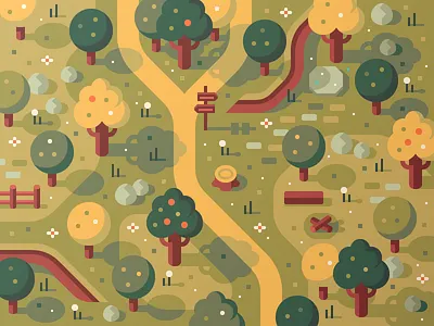 Fork in the Road bonfire camp campfire forest sign video game woods
