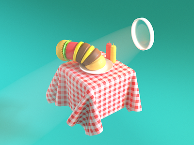 Burger Balloon 3d balloon burger gif maya render