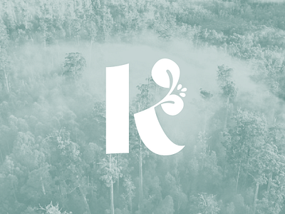 'K' Monogram draft australian cyan eucalyptus flower k monogram native