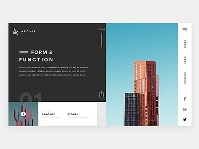 Architectural Firm architecture flat landing landing page landing screen minimalism photography ui unsplash ux webdesign website