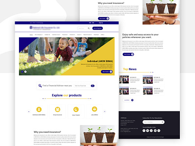 Web UI for Insurance Company bima clean insurance interface landing page uiux web design