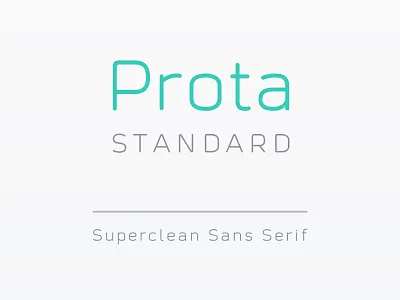Prota Standard - Superclean Sans Serif Font design font lettering sans sans serif serif type typography