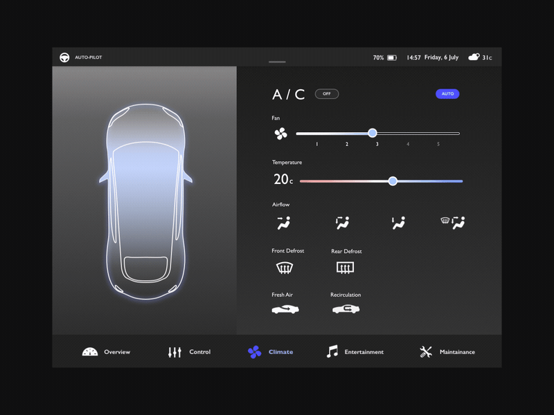 Car control UI car ui vehicle