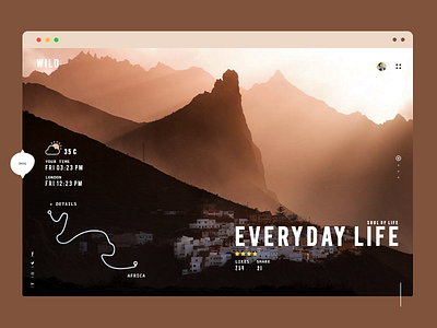 Wild Nature Travel userinterface app location map minimal mountains national geographic sun rise travel ui ux weather webdesign