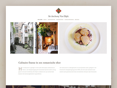 Sir Anthony Van Dijck Restaurant website aca design flat font landing landing page restaurant site squarespace typography web website