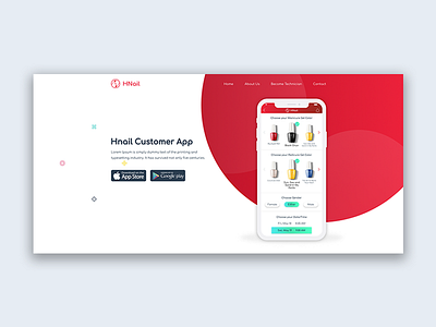Landing page website - Nails landing page management mobile app system ui ux ux ui designer hanoi web design