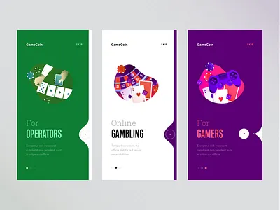 Onboarding for gambling app cuberto gambling game graphics icons illustration onboarding operator sketch ui ux